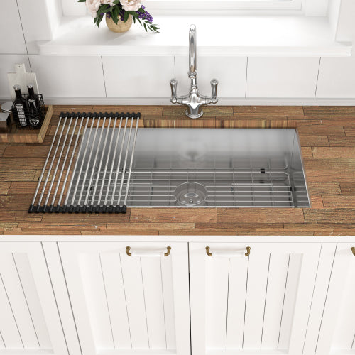 33 Inch Undermount Sink - 33"x19"x9" Undermount Stainless Steel Kitchen Sink 16 Gauge 9 Inch Deep Single Bowl Kitchen Sink Basin