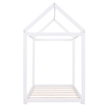 Twin Size Wooden House Bed, White