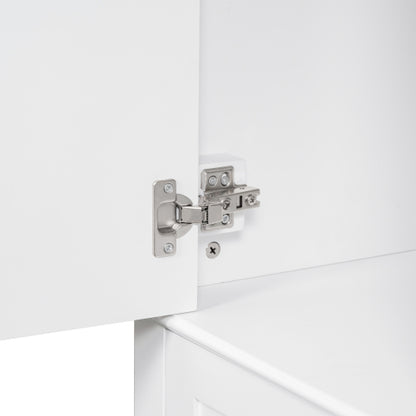 30" Bathroom Vanity , Modern Bathroom Cabinet with Sink Combo Set, Bathroom Storage Cabinet with a Soft Closing Door and 3 Drawers, Solid Wood Frame(White)