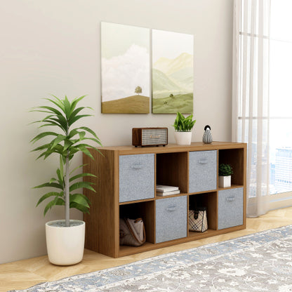 Walnut Color 8-Cube Open Back Storage Bookcase Vertical Horizontal Dual Use Rack