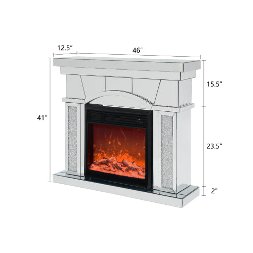 Dome door acrylic mirror fireplace cabinet, TV fireplace cabinet