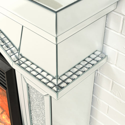 Dome door acrylic mirror fireplace cabinet, TV fireplace cabinet