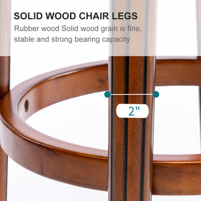 Cow top Leather Wooden Bar Stools, 360 Degree Swivel Bar Chair with Backs,Bar height Couner Height Barstools  for Home Kitchen Dining Room and Bar Room(Brown 1pc)