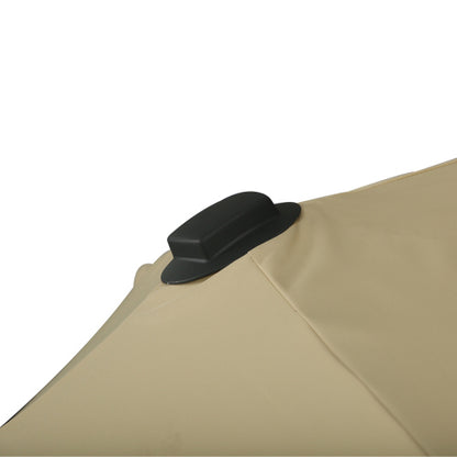 10ft Offset Patio Umbrella, Hanging Cantilever Umbrella, Square Shape, Aluminum Cross Base, Tilt, 360-Degree Rotation, Beige