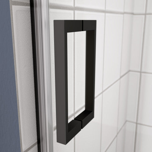 Glass shower door, sliding door, with 5/16" tempered glass and Matted Black finish 6074