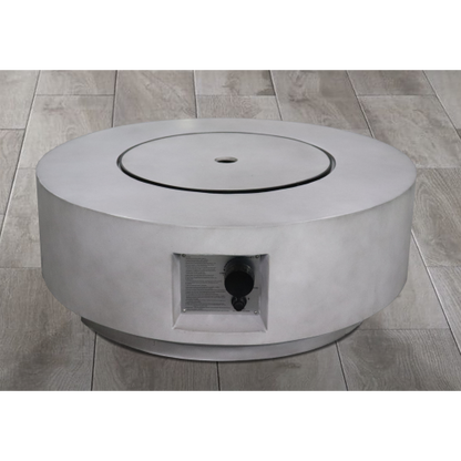 11" H x 30" W Fiber Reinforced Concrete Propane/Natural Gas Outdoor Fire Pit Table with Lid (Concrete)CM-1003C