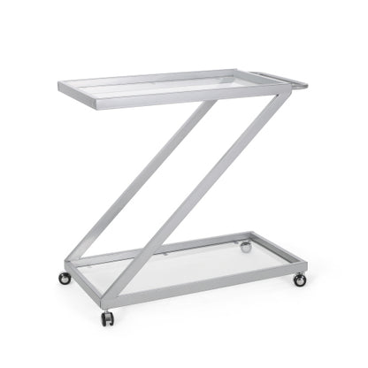 BAR CART, Iron Base & Tempered Glass