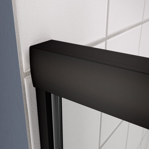 Bypass shower door, sliding door, with 1/4" tempered glass and Matted black finish 44-48"x70"