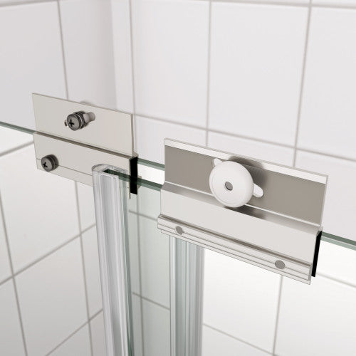 Bypass shower door, sliding door, with 1/4" tempered glass and Chromed finish 44-48"x70"