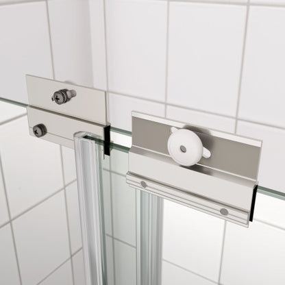 Bypass shower door, sliding door, with 1/4" tempered glass and Chromed finish 44-48"x70"