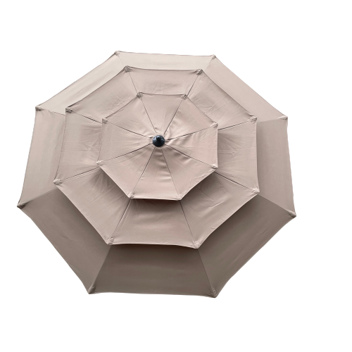 9Ft 3-Tiers Outdoor Patio Umbrella with Crank and tilt and Wind Vents for Garden Deck Backyard Pool Shade Outside Deck Swimming Pool