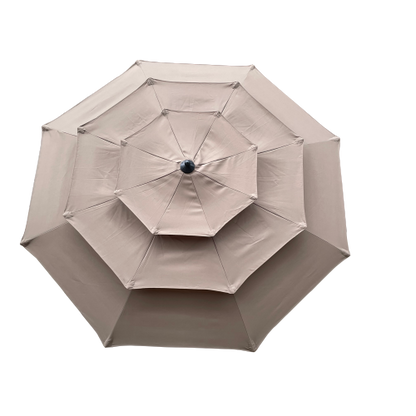 9Ft 3-Tiers Outdoor Patio Umbrella with Crank and tilt and Wind Vents for Garden Deck Backyard Pool Shade Outside Deck Swimming Pool