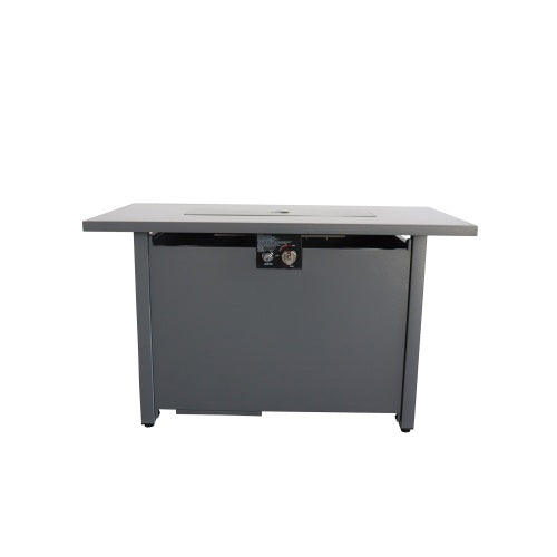 25'' H x 42'' W Steel Outdoor Fire Pit Table with Lid (Black)