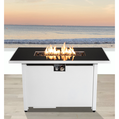 25 H x 42 W Steel Outdoor Fire Pit Table with Lid
