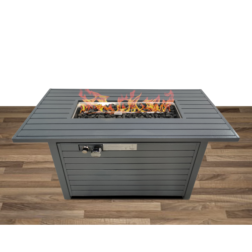 Steel Propane/Natural Gas Outdoor Fire Pit Table with Lid