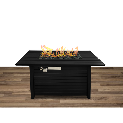 Steel Propane/Natural Gas Outdoor Fire Pit Table with Lid