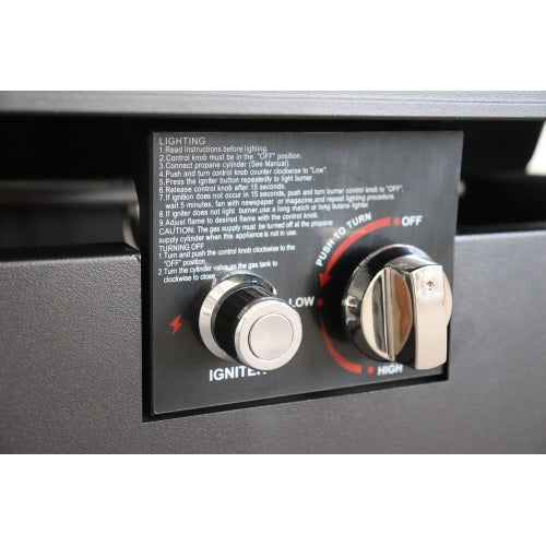 43" Smoked Glass Metal Rectangle Fire Pit (Black)