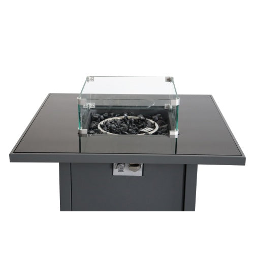 25" H x 30" W Steel Outdoor Fire Pit Table with Lid