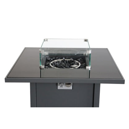 25" H x 30" W Steel Outdoor Fire Pit Table with Lid