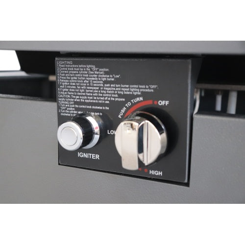 43" Smoked Glass Metal Rectangle Fire Pit