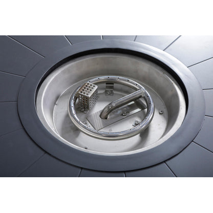 25" H x 32" W Aluminum Outdoor Fire Pit Table with Lid(Espresso)