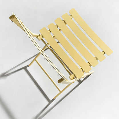 3 Piece Patio Bistro Set of Foldable Round Table and Chairs, Yellow