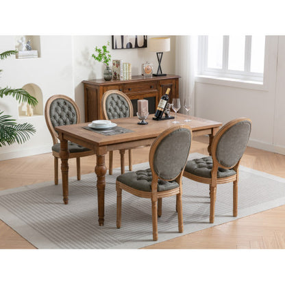 Set of 2 White Pine Green French PU Tufted Nailhead High Back Dining Chairs, Solid Wood Frame 280 LBS Capacity