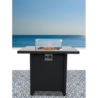 Outdoor Fire Pit for Outdoor Home Garden Backyard Fireplace (30 Inch Steel Black Color)