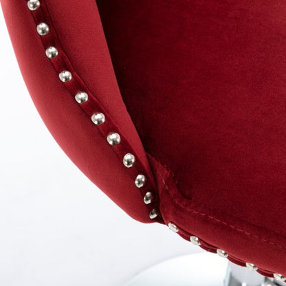 Swivel Velvet Barstools Adjusatble Seat Height from 25-33 Inch, Chrome base Bar Stools with Backs Comfortable Tufted for Home Pub and Kitchen Island, Wine Red,Burgundy,Set of 2