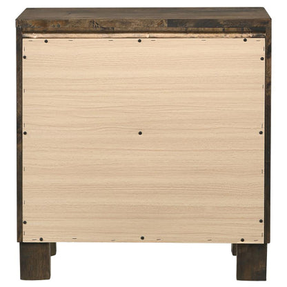 Rustic Golden Brown 2-Drawer Wood Nightstand