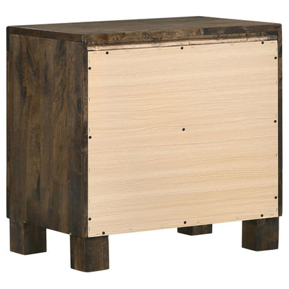 Rustic Golden Brown 2-Drawer Wood Nightstand