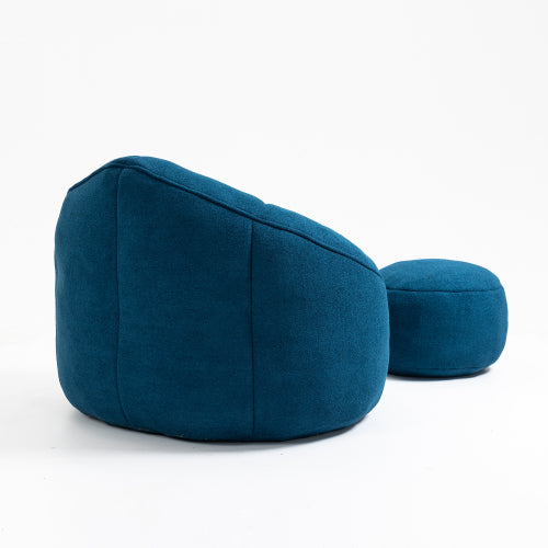 Compressed High-Pressure Foam Adult Bean Bag Sofa Chair with Footrest for Living Room Bedroom