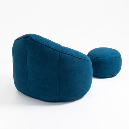 Compressed High-Pressure Foam Adult Bean Bag Sofa Chair with Footrest for Living Room Bedroom
