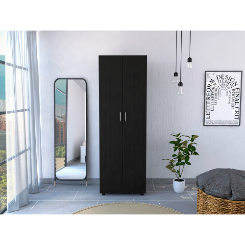 Slim Armoire Barkley, Bedroom, Black