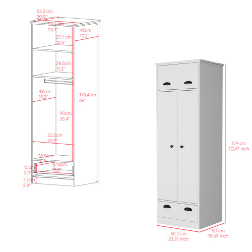 Armoire Dumas, Bedroom, White