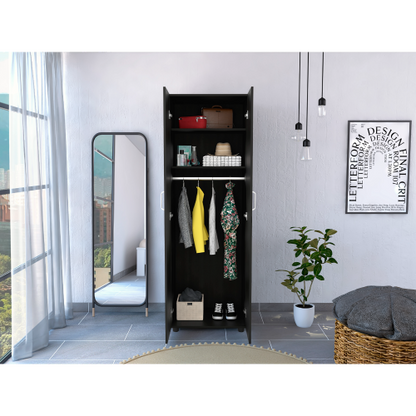 Slim Armoire Barkley, Bedroom, Black