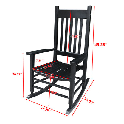 wooden porch rocker chair Black, without mat