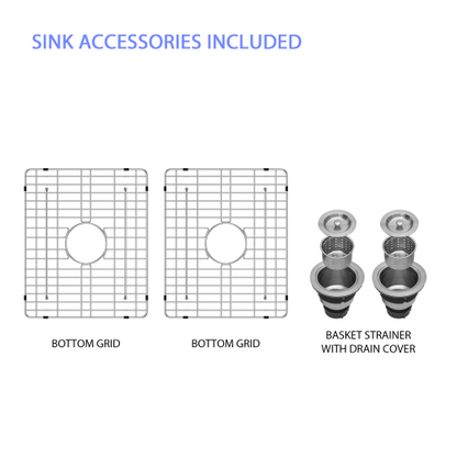 White Farmhouse Sink - 33 x 20 x 10 inch White Ceramic Porcelain Double Bowl Reversible Design Farm Kitchen Sink