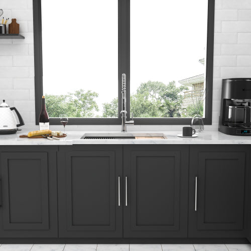 32" Undermount Kitchen Sink - 32*19*9 inch Kitchen Sink Undermount Single Bowl 16 Gauge Stainless Steel Ledge Workstation Kitchen Sinks