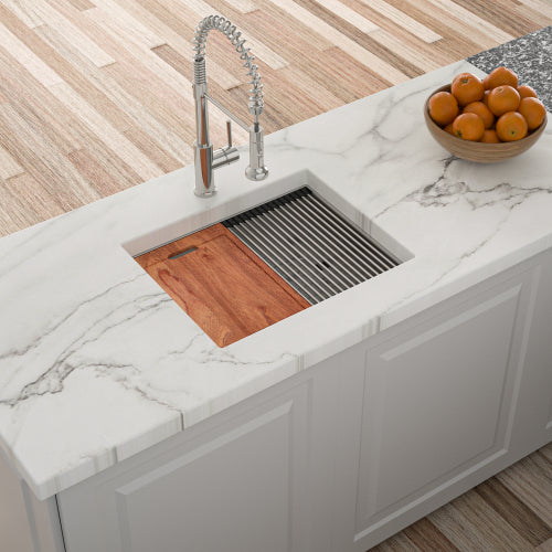 Single Bowl Undermount Workstation Kitchen Sink - 23"x19"x 10" Inch 16 Gauge Stainless Steel Deep Sink