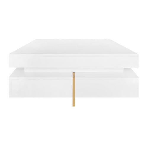 White Modern High Gloss Four-Drawer Living Room Storage Coffee Table