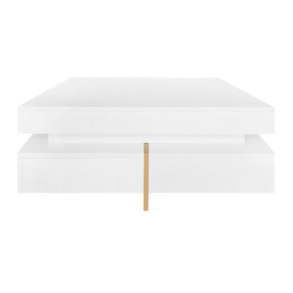 White Modern High Gloss Four-Drawer Living Room Storage Coffee Table