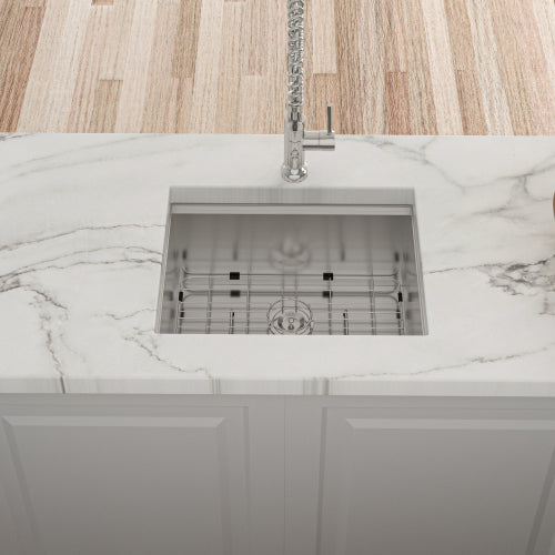 Single Bowl Undermount Workstation Kitchen Sink - 23"x19"x 10" Inch 16 Gauge Stainless Steel Deep Sink