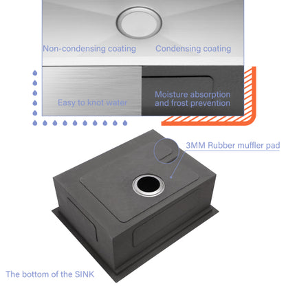Single Bowl Undermount Workstation Kitchen Sink - 23"x19"x 10" Inch 16 Gauge Stainless Steel Deep Sink
