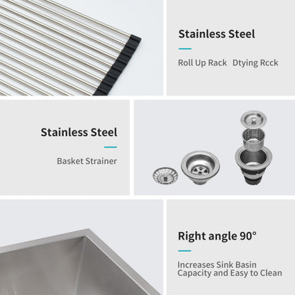 33"x19"x10" Undermount Double Bowl(60/40) Kitchen Sink - 16 Gauge with Two 10" Deep Basin