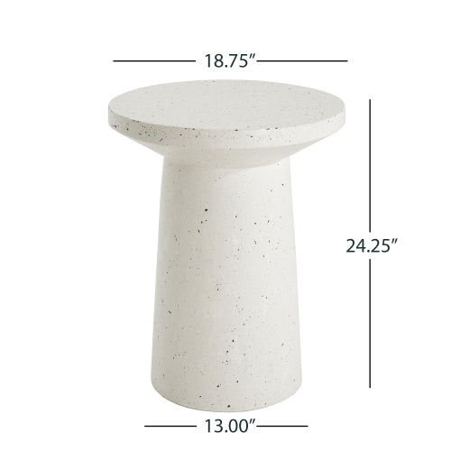 Outdoor 24" H MGO Terrazzo Side Table, White