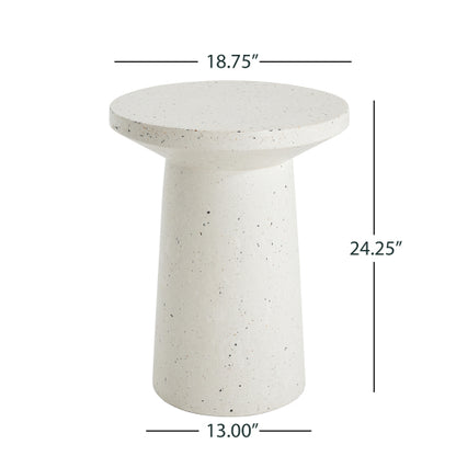 Outdoor 24" H MGO Terrazzo Side Table, White