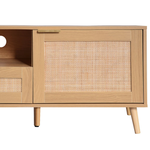 Large Rattan TV Console Table Suitable For Up To 85 Inch Home TV