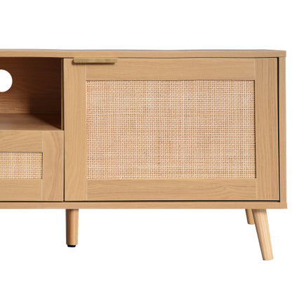 Large Rattan TV Console Table Suitable For Up To 85 Inch Home TV