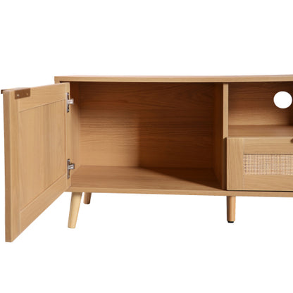 Large Rattan TV Console Table Suitable For Up To 85 Inch Home TV